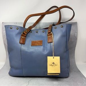 Patricia Nash NWT Alessia Medium Blue Tote from the Oil Rub Collection.